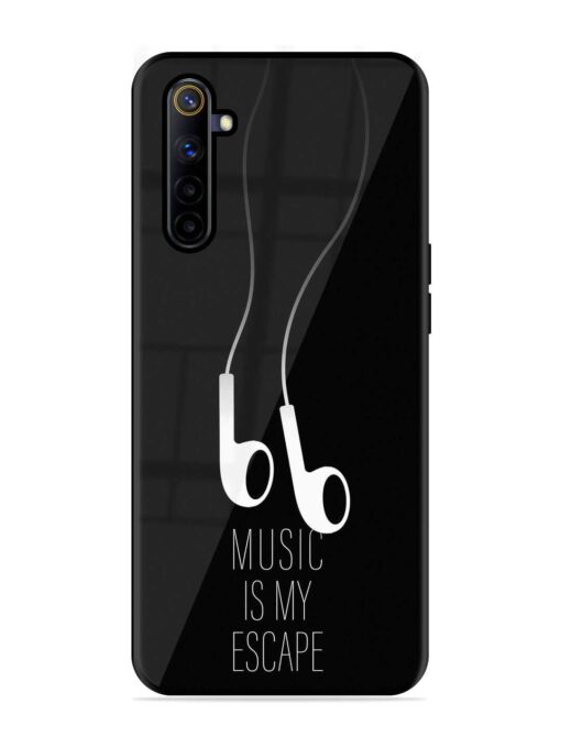 Music Is My Escape Glossy Metal Phone Cover for Realme 6I Zapvi