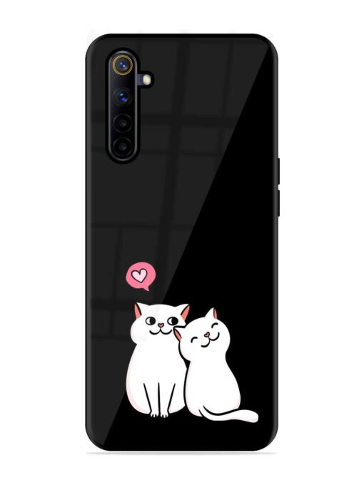 Cat Love Glossy Metal Phone Cover for Realme 6I Zapvi