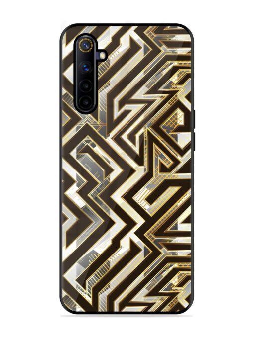 Technology Geometric Seamless Glossy Metal Phone Cover for Realme 6I Zapvi