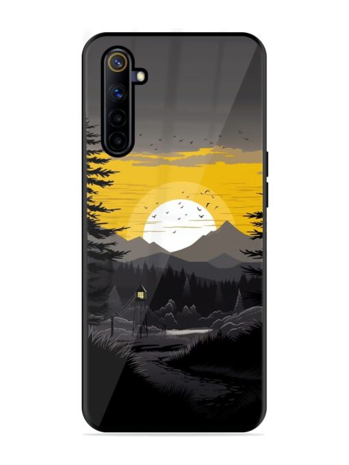 Sunset Vector Glossy Metal Phone Cover for Realme 6I