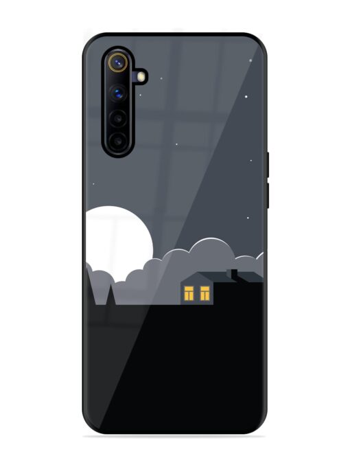 Full Moon Vector Art Glossy Metal Phone Cover for Realme 6I Zapvi