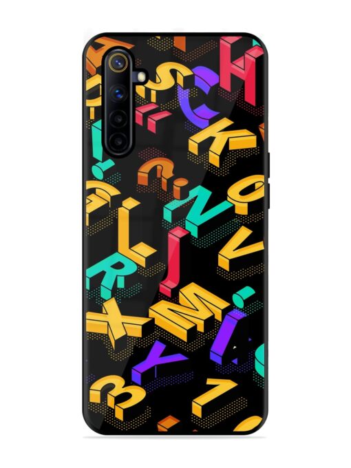 Seamless Pattern With Letters Glossy Metal Phone Cover for Realme 6I