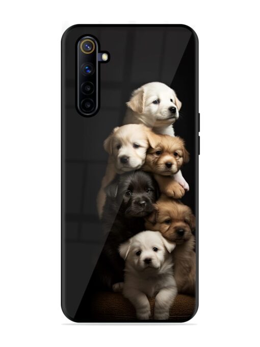 Cute Baby Dogs Glossy Metal Phone Cover for Realme 6I