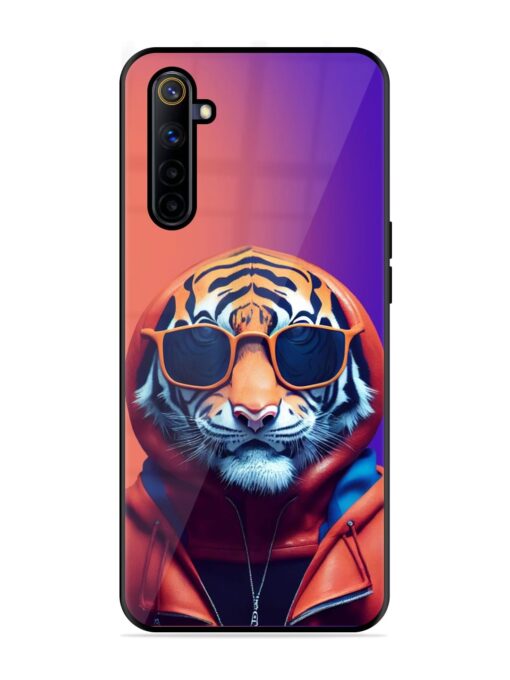 Tiger Animation Glossy Metal Phone Cover for Realme 6I