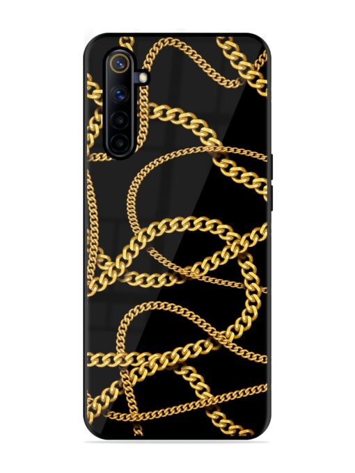 Decorative Golde Chain Glossy Metal Phone Cover for Realme 6I Zapvi