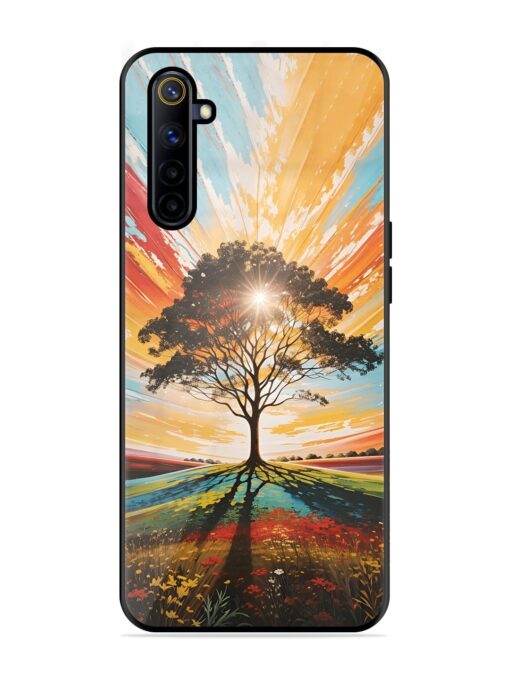 Abstract Tree Colorful Art Glossy Metal Phone Cover for Realme 6I Zapvi