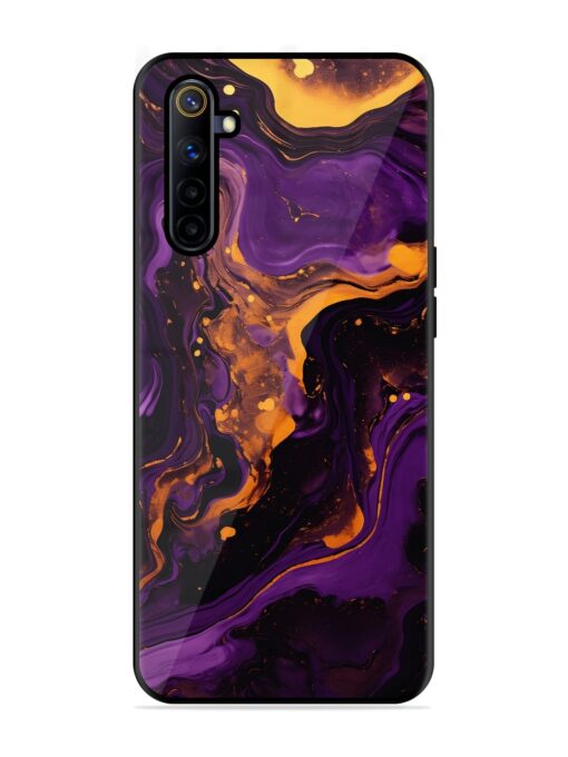 Painting Of A Purple Glossy Metal Phone Cover for Realme 6I Zapvi