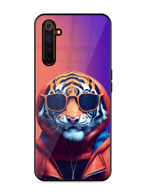 Tiger Animation Glossy Metal Phone Cover for Realme 6 Pro