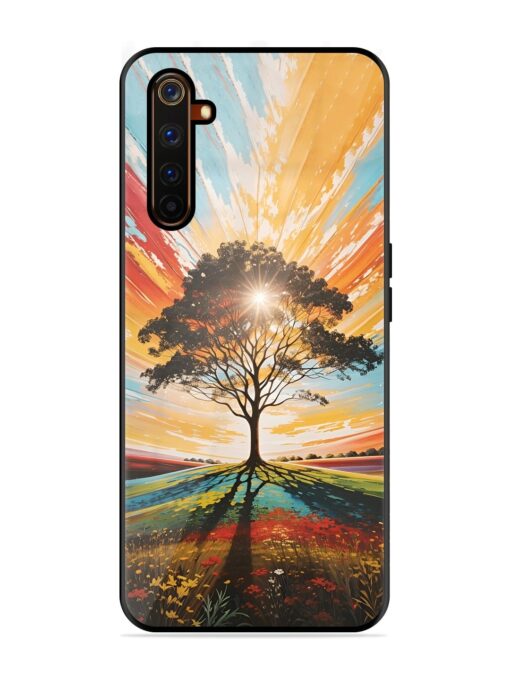 Abstract Tree Colorful Art Glossy Metal Phone Cover for Realme 6 Pro