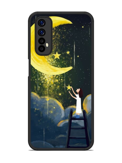 Moonlight Healing Night Illustration Glossy Metal TPU Phone Cover for Realme 7