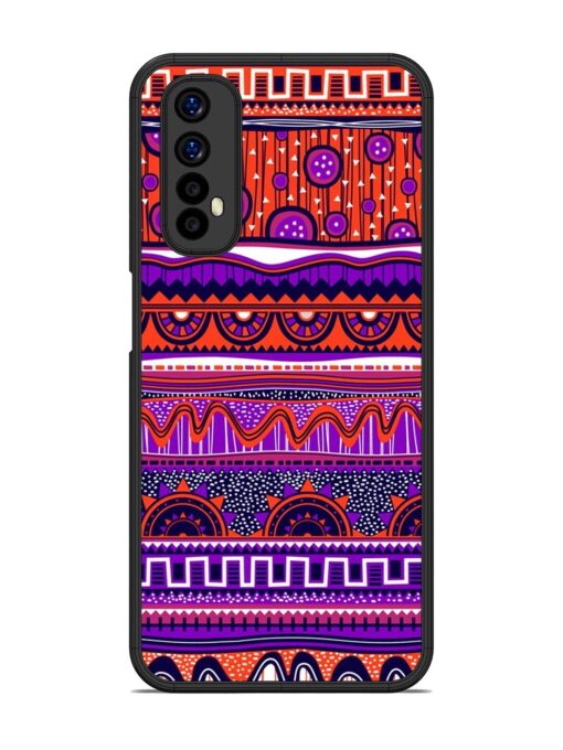 Ethnic Seamless Pattern Glossy Metal TPU Phone Cover for Realme 7 Zapvi