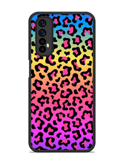 Neon Rainbow Colored Glossy Metal Phone Cover for Realme 7