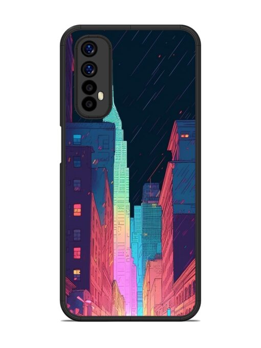 Minimal City Art Glossy Metal Phone Cover for Realme 7 Zapvi