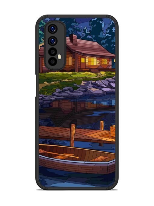 Village Night Scene Glossy Metal Phone Cover for Realme 7