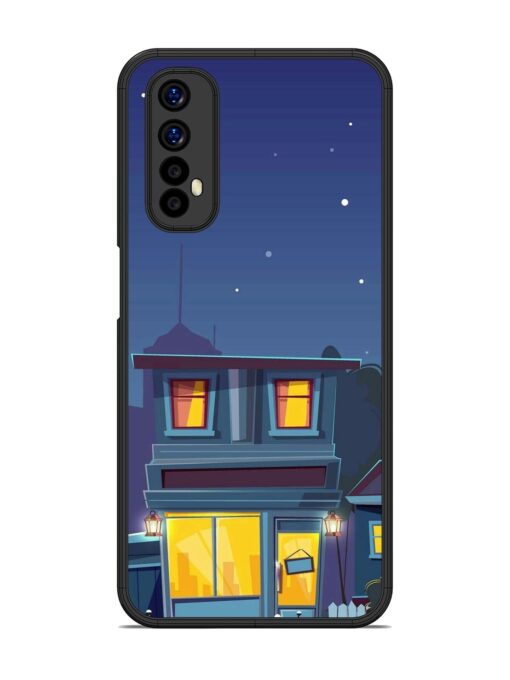 Vector Night House Glossy Metal Phone Cover for Realme 7 Zapvi