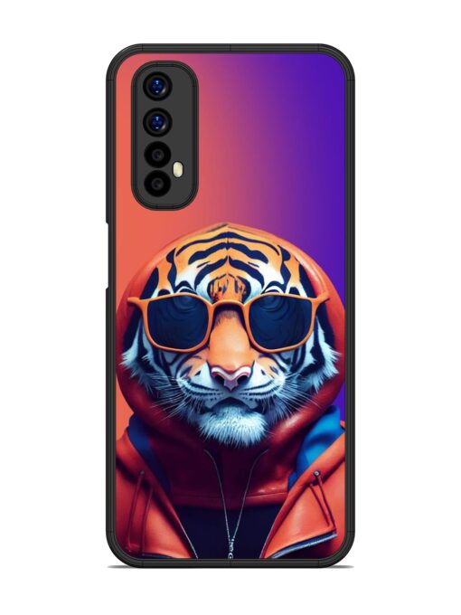 Tiger Animation Glossy Metal Phone Cover for Realme 7