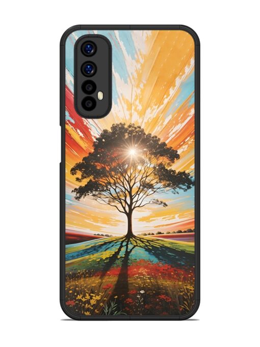 Abstract Tree Colorful Art Glossy Metal Phone Cover for Realme 7 Zapvi