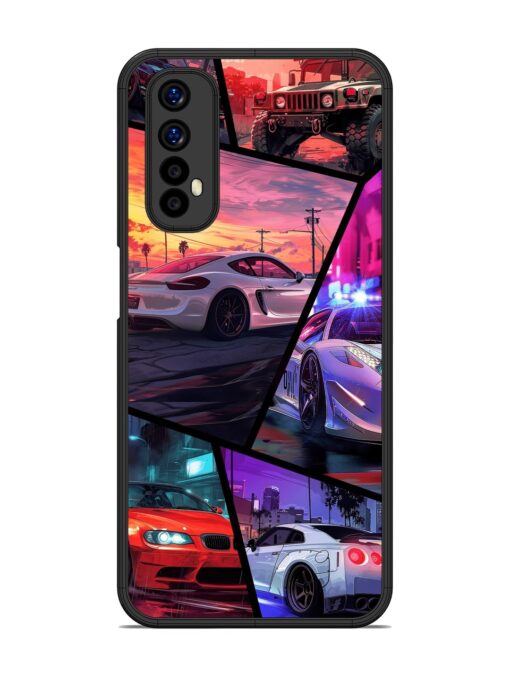 Ride In Pixels Glossy Metal Phone Cover for Realme 7