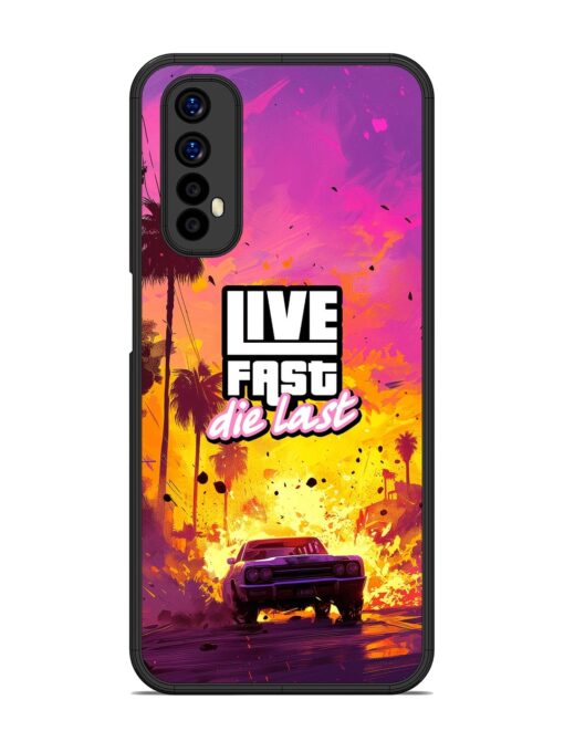 Live Fast Glossy Metal Phone Cover for Realme 7