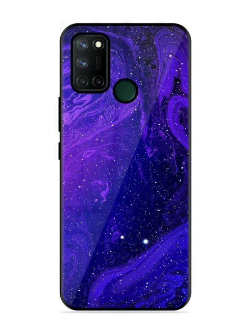 Galaxy Acrylic Abstract Art Glossy Metal Phone Cover for Realme 7I