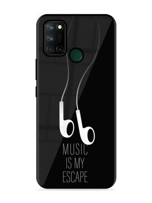 Music Is My Escape Glossy Metal Phone Cover for Realme 7I Zapvi