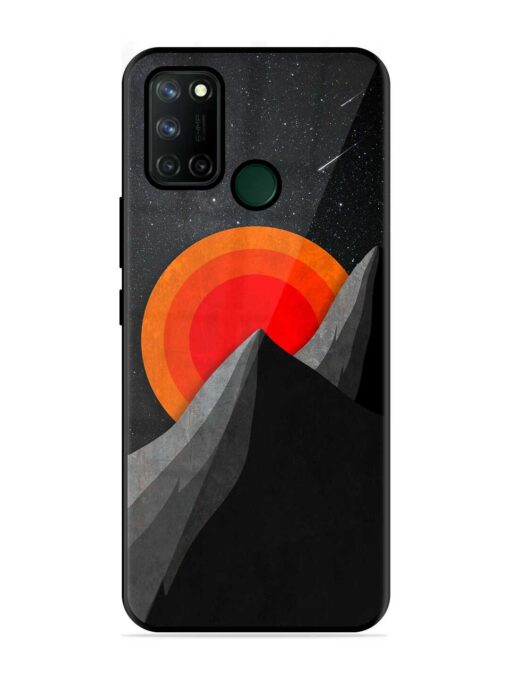 Black Mountain Glossy Metal Phone Cover for Realme 7I Zapvi