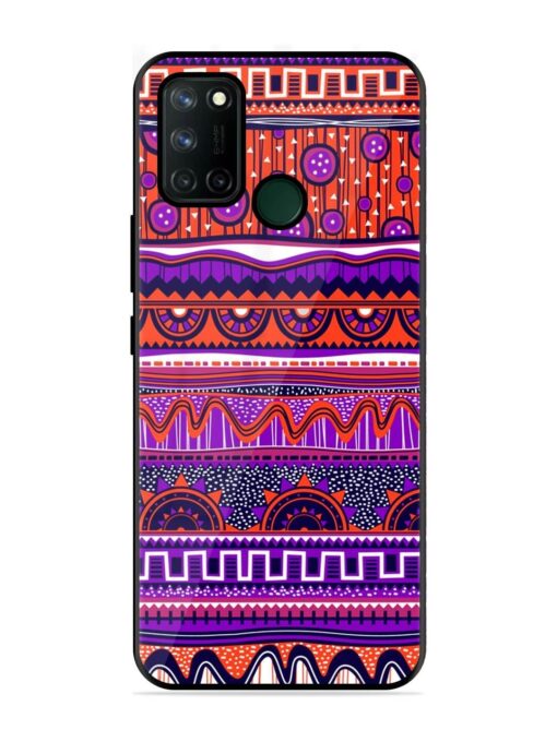 Ethnic Seamless Pattern Glossy Metal TPU Phone Cover for Realme 7I Zapvi