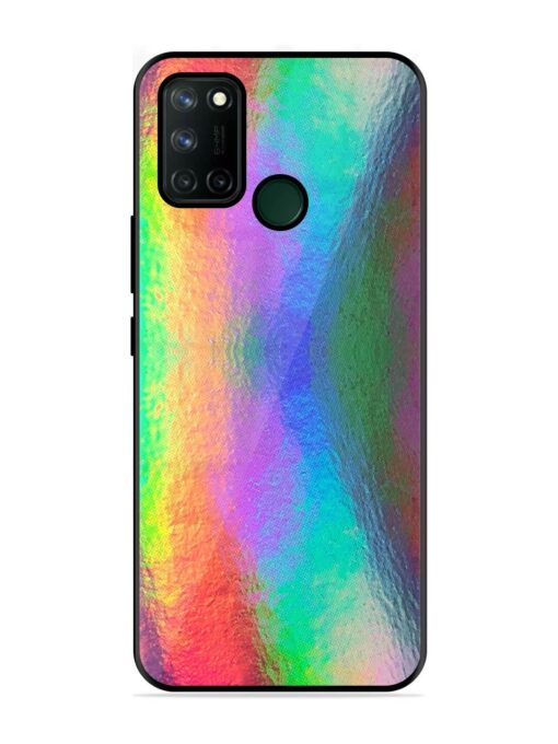 Colorful Holographic Background Glossy Metal TPU Phone Cover for Realme 7I Zapvi