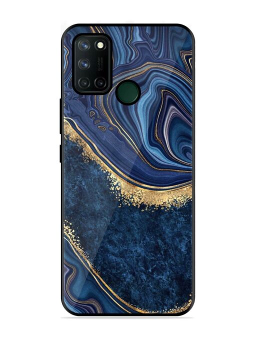 Abstract Background Blue Glossy Metal TPU Phone Cover for Realme 7I Zapvi