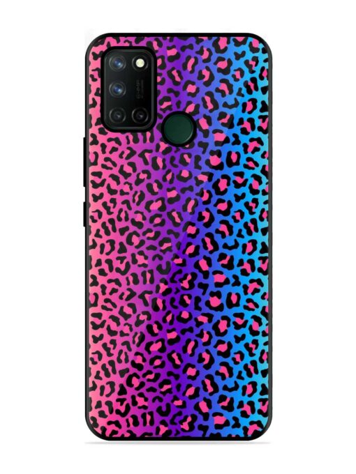 Colorful Leopard Seamless Glossy Metal Phone Cover for Realme 7I Zapvi