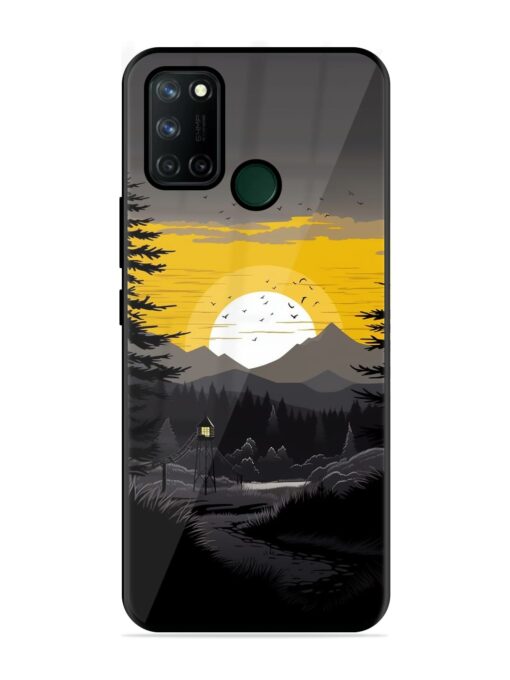 Sunset Vector Glossy Metal Phone Cover for Realme 7I Zapvi