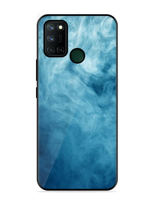 Blue Smoke Art Glossy Metal Phone Cover for Realme 7I