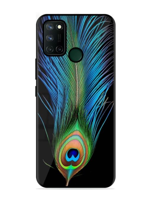 Peacock Feather Glossy Metal TPU Phone Cover for Realme 7I Zapvi