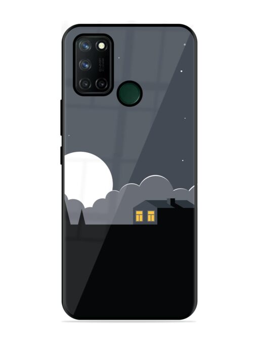 Full Moon Vector Art Glossy Metal Phone Cover for Realme 7I Zapvi