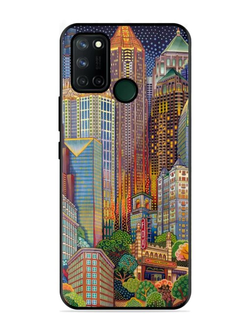 Cityscapes Art Glossy Metal Phone Cover for Realme 7I Zapvi