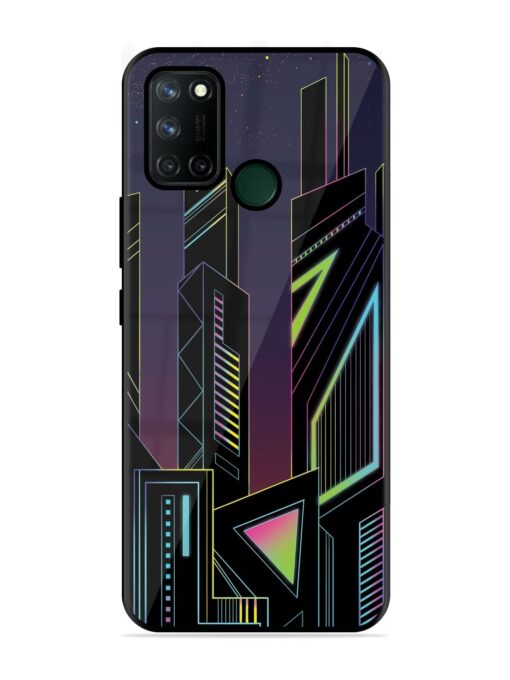 Neon Dreamscape Glossy Metal Phone Cover for Realme 7I