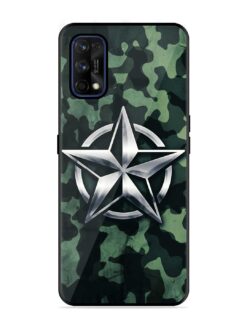 Indian Army Star Design Glossy Metal Phone Cover for Realme 7 Pro