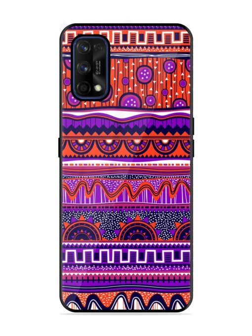 Ethnic Seamless Pattern Glossy Metal TPU Phone Cover for Realme 7 Pro Zapvi