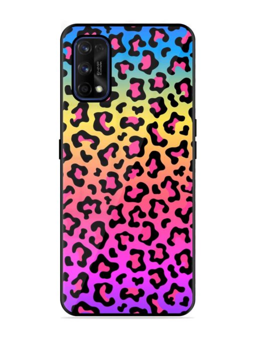 Neon Rainbow Colored Glossy Metal Phone Cover for Realme 7 Pro Zapvi