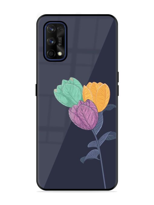 Flower Vector Glossy Metal Phone Cover for Realme 7 Pro Zapvi