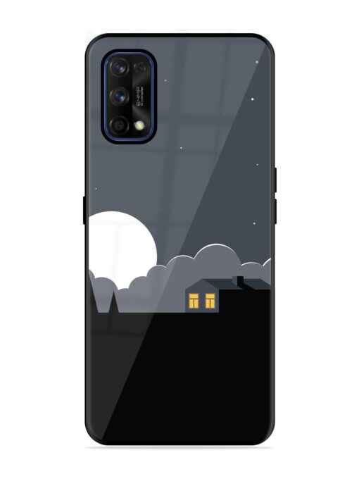 Full Moon Vector Art Glossy Metal Phone Cover for Realme 7 Pro