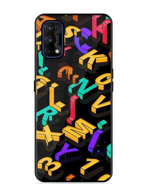 Seamless Pattern With Letters Glossy Metal Phone Cover for Realme 7 Pro Zapvi