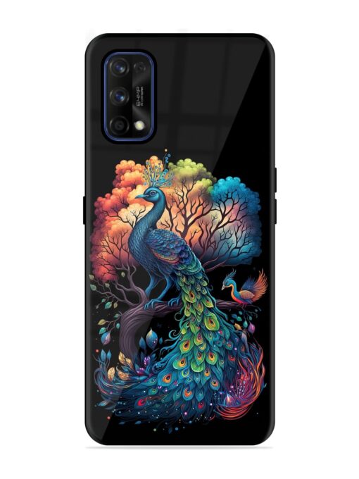 Peacock Tree Art Glossy Metal Phone Cover for Realme 7 Pro Zapvi