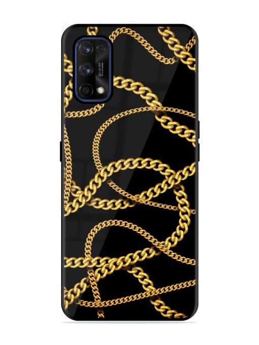 Decorative Golde Chain Glossy Metal Phone Cover for Realme 7 Pro Zapvi