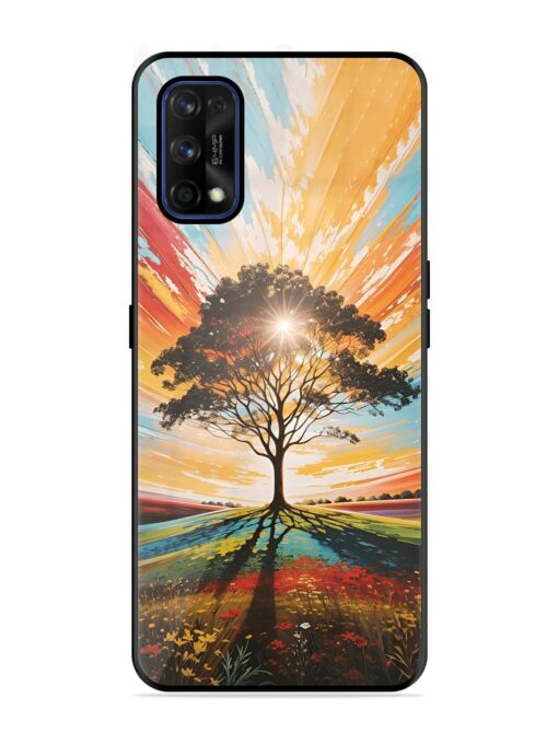 Abstract Tree Colorful Art Glossy Metal Phone Cover for Realme 7 Pro Zapvi