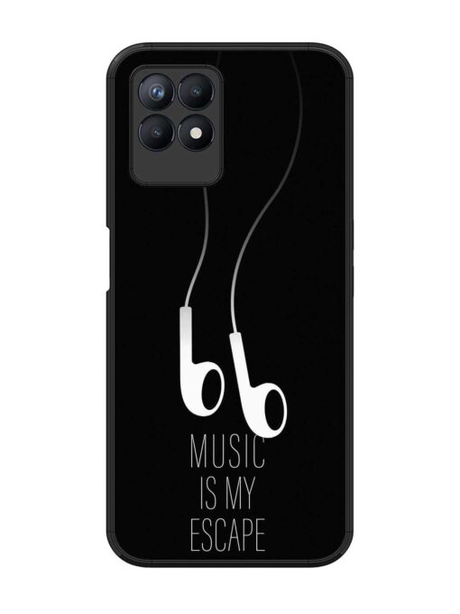 Music Is My Escape Glossy Metal Phone Cover for Realme 8I Zapvi