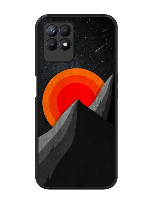 Black Mountain Glossy Metal Phone Cover for Realme 8I Zapvi