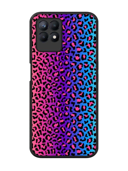 Colorful Leopard Seamless Glossy Metal Phone Cover for Realme 8I