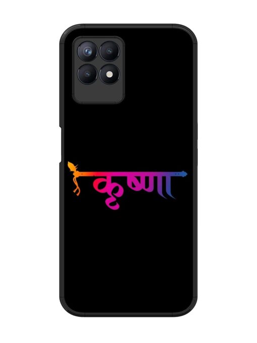 Krishna Typo Glossy Metal Phone Cover for Realme 8I Zapvi