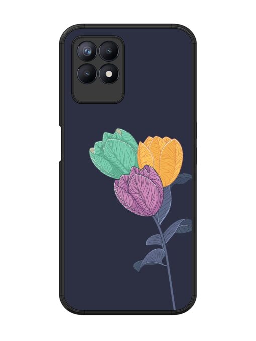 Flower Vector Glossy Metal Phone Cover for Realme 8I